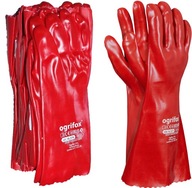 PVC ochranné rukavice PVC gumené dlhé 40 cm x 12