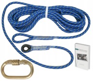 10 m modré kotviace lano + oceľová karabína