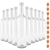 SKLENENÉ FĽAŠE S VÍNOM ZÁTKY NA VÍNO 750 ML BORDEAUX SADA 10 ks SKLENENÉ FĽAŠE S VÍNOM ZÁTKY NA VÍNO 750 ML BORDEAUX SADA 10 ks