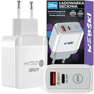 RÝCHLA NABÍJAČKA 20 W NAPÁJACÍ ZDROJ 2 USB-C QC 3.0 PORTY RÝCHLA NABÍJAČKA 20 W NAPÁJACÍ ZDROJ 2 USB-C QC 3.0 PORTY