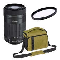 Canon EF-S 55-250mm IS STM + UV FILTER + taška