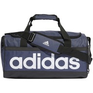 Malá taška Adidas Essentials Linear Duffel, tmavomodrá a biela HR5353 Malá taška Adidas Essentials Linear Duffel, tmavomodrá a biela HR5353