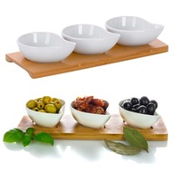 Sada 3 porcelánových okrúhlych bambusových misiek Sada 3 porcelánových okrúhlych bambusových misiek