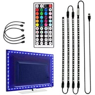 Podsvietenie RGB LED TV pásik 4x 50cm USB diaľkový ovládač