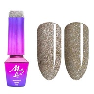 Blikajúci hybridný lak na nechty MollyLac 610 Skin Lights Blikajúci hybridný lak na nechty MollyLac 610 Skin Lights
