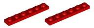 LEGO tanier 1x6 červený 2 ks 3666 NOVINKA