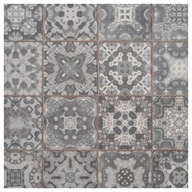 PVC koberec Gumolit, šírka 3m, vzor dlaždíc šedý