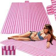 Plážová podložka, plážová pikniková deka, 200x200cm, ružová