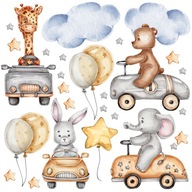Samolepky na stenu ANIMAL CARS 50x100cm LO12 Samolepky na stenu ANIMAL CARS 50x100cm LO12