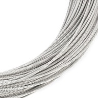 Oceľové lanové lano, NEREZ INOX, kyselinovzdorné, výplet, 7x7, 2,5 mm, 25 m