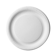 Veľký biely okrúhly papierový tanier 30cm 100ks Veľký biely okrúhly papierový tanier 30cm 100ks