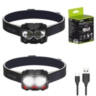 VÝKONNÁ LED HLAVOVÁ LAMPA, USB SENZOR A BATÉRIA