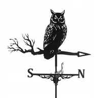 Retro Iron Black Owl Weather Vane Mount