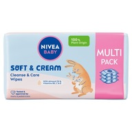 Nivea Baby Soft & Cream biologicky odbúrateľné obrúsky 4 x 57 ks. Nivea Baby Soft & Cream biologicky odbúrateľné obrúsky 4 x 57 ks.