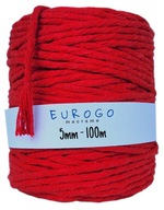 ČERVENÁ BAVLNENÁ Šnúrka PRE MACRAME 100m 5mm ČERVENÁ BAVLNENÁ Šnúrka PRE MACRAME 100m 5mm