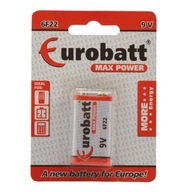 9V BATÉRIA EUROBATT 6F22 R9 Batérie MAX POWER 1 ks