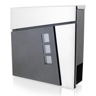 Dizajnová poštová schránka s grafitovými a oceľovými oknami