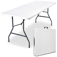 Cateringový stôl BALI, rozkladací do kufra, 180 cm, biely