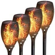 4x LED SOLARNÁ LAMPA - FARÁĽKA - EFEKT PLAMEŇA 4x LED SOLARNÁ LAMPA - FARÁĽKA - EFEKT PLAMEŇA