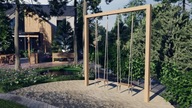 Drevená moderná záhradná hojdačka Soave