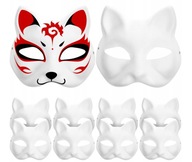 10× Therian Halloween Cat Face Mask DIY Paintable Cat Mask 10× Therian Halloween Cat Face Mask DIY Paintable Cat Mask