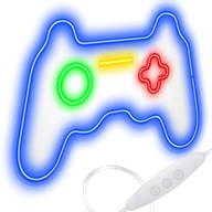NEON ON STENE LED GAMEPAD JOYSTICK PRE HRÁČOV FAREBNÝ STMIEVAČ USB PLEXI NEON ON STENE LED GAMEPAD JOYSTICK PRE HRÁČOV FAREBNÝ STMIEVAČ USB PLEXI