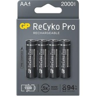 Batérie AA / R6 GP ReCyko Pro Ni-MH 2000mAh, blister so 4 kusmi Batérie AA / R6 GP ReCyko Pro Ni-MH 2000mAh, blister so 4 kusmi