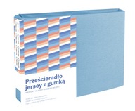 JERSEY PREStieradlo 180X200 MODRÁ HRUBÁ HLADKÁ MODRÁ BAVLNA
