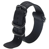 NATO Ring Black 18mm remienok na hodinky vzor #1 NATO Ring Black 18mm remienok na hodinky vzor #1