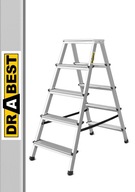 Obojstranný hliníkový domáci rebrík 2x5 DRABEST