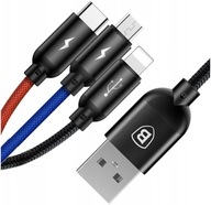 BASEUS STRONG USB KÁBEL 3v1 KÁBEL pre IPHONE MICRO TYP-C USB-C 3,5A 120cm