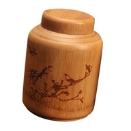 Prírodný bambusový drevený vintage dekoratívny kanister