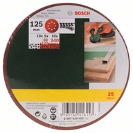 BOSCH Kotúč brúsneho papiera 125mm P80/120/240 2607019497 - 25 ks.