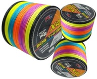 Pletená šnúra X4 0,14mm 8kg viacfarebná 1000m zubáč šťuka sumec Pletená šnúra X4 0,14mm 8kg viacfarebná 1000m zubáč šťuka sumec