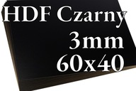 10x HDF Black - 3mm - 60x40 cm - pre rezanie laserom