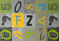 200x250 cm PATCHWORKOVÝ KOBEREC S PÍSMENAMI A ČÍSLAMI ŠEDÝ 200x250 cm PATCHWORKOVÝ KOBEREC S PÍSMENAMI A ČÍSLAMI ŠEDÝ