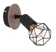 Čierna kovová diamantová nástenná lampa XARA I Globo Čierna kovová diamantová nástenná lampa XARA I Globo