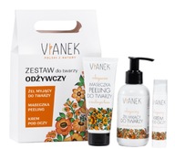 VIANEK Výživný set na tvár, čistiaci gél, maska-peeling, očný krém VIANEK Výživný set na tvár, čistiaci gél, maska-peeling, očný krém