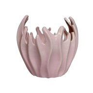 Ozdobná ružová keramická váza 15x15cm