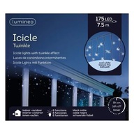 Cencúľové lampy 175 LED do budovy, studená biela, 7,5 m Cencúľové lampy 175 LED do budovy, studená biela, 7,5 m