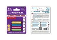 ESPERANZA AAA Batérie Esperanza 1000mAh 4 ks. mix farieb ESPERANZA AAA Batérie Esperanza 1000mAh 4 ks. mix farieb