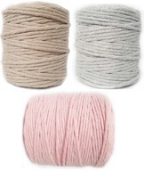 Macrame set Bavlnená šnúrka 200m 3mm Macrame set Bavlnená šnúrka 200m 3mm
