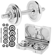 Sada činiek 2x10kg liatinový CHROME Nastaviteľné činky HMS DURABLE Sada činiek 2x10kg liatinový CHROME Nastaviteľné činky HMS DURABLE
