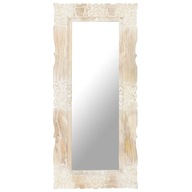 Zrkadlo s bielym rámom z masívneho mangovníkového dreva, 110