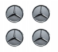 Sada 4 stredových krytiek Mercedes Silver Silver 75 mm Sada 4 stredových krytiek Mercedes Silver Silver 75 mm