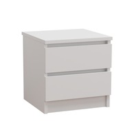 Nočný stolík, komoda, stolík s 2 zásuvkami do spálne, 40 cm, biela matná Nočný stolík, komoda, stolík s 2 zásuvkami do spálne, 40 cm, biela matná