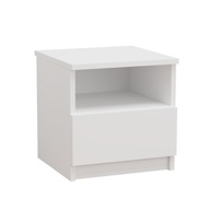 Nočný stolík, komoda, stolík s 1 zásuvkou do spálne, 40 cm, matná biela