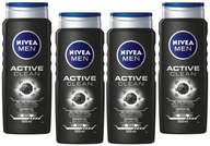NIVEA Men Active Clean sprchový gél 4x500ml