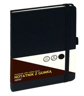 ZÁPISNÍK S GUMAČOU - A5 / 80 listov, ČIERNA MRIEŽKA