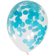 BLUE CONFETTI balóniky, priehľadné, 4 ks BLUE CONFETTI balóniky, priehľadné, 4 ks